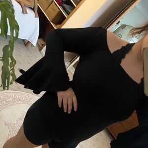 Bar III Black Long Sleeve Women's Top